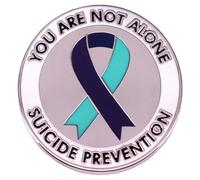 maiyixiang You’re Not Alone Suicide Prevention Brooch for Clothes Suicide Prevention Awareness Ribbon Enamel Pin Lapel Pins for Backpack Badges Decoration