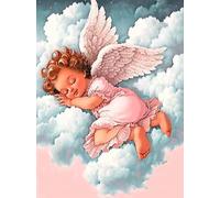MaiYiYi Angel Baby Stitch Diamond Painting, 5D Full Round Drill Baby Diamond Painting, Angel Wings Diamond Art Cross Stitch Kit for Adult Beginners Home Wall Art Decor (30X40 CM)