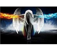 MaiYiYi Ice Fire Wings Stitch Diamond Painting Kit - 5D Full Round Diamond Art, Angel Crystal Painting for Adults Wall Decor (30X40 CM)