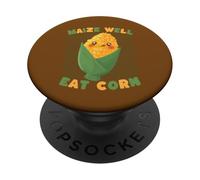 Maize Well Eat Corn Cute Kawaii Pun Food PopSockets Adhesive PopGrip