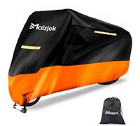 Maizjok Motorbike Cover Waterproof Outdoor, Motorcycle Cover Heavy Duty 210D Rain UV Dust Indoor, All Weather Covering for Street/Sport/Adventure/Cruiser/Touring Motorbike (108.3 x 41.3 x 49.2 in)