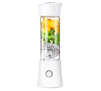 Maizoon Electric Mixing Cup White USB Rechargeable Model with Hidden Handle Portable Glass Blender Cup and Bottom Lid 480ml Fruit Juice Vegetable Smoothie Milk Shake