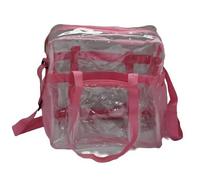 Maizoon Extra Large Clear Cosmetic Toiletries Bag Waterproof Makeup Transparent PVC Pouch with Handles and Zipper for Men and Women Travel and Camping Pink