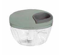 Maizoon Mini Kitchen Pot Three Curved Spiral Blades Quick and Easy to Clean Manual Nylon Cord 500ml/17.6oz Garlic Puree Supplement Chili 500ml/17.6oz Green