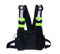 Maizoon Multi Pocket Chest Bag Two-Way Radio Walkie Talkie Hands-Free Pack Adjustable Shoulder Strap Suitable for Outdoors Cycling and Hiking Black