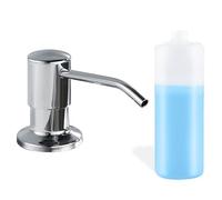 Maizoon Stainless Steel Soap Dispenser for Kitchen Sink with Long Nozzle Durable and 500ML/17OZ Large Capacity Bottle Suitable for Bathroom Bright Silver