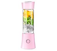 Maizoon Stirring Cup Pink USB Rechargeable 480ml Single Model Glass Body with Bottom Lid One cup of Dual-use Small Electric Juicing Soy Milk Making Complementary Food Ice Crushing