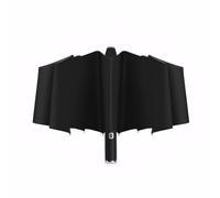 Maizoon Travel Folding Umbrella with Led Flashlight 10 Ribs Strong Fiberglass Frame Auto Open Close Windproof Waterproof UV Resistant for Men and Women Black