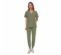 Maizoon Uniform Scrubs Set for Male and Female Nurse Workwear V Neckline Machine Washable Top and Joggers Pants Quick Drying Medical Nursing Clothing FruitGreen S