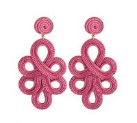 MAJALE Women's Long Flamenco Earrings - Lightweight Christmas Party Sevillian Special Occasion Earrings - Silk Cord Style Fabric
