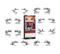 Majatou 8 Sheets Halloween Eye Shadow Temporary Tattoos Halloween Eyeliners Sticker Classic Black Bat Spider Scary Stylish Eyeliners Tattoo Sticker for Costume Party Women Men Kids