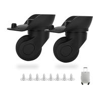 Majatou A Pair A03 Luggage Wheels, PVC Black Suitcase Wheels Replacement, Silent Replacement Luggage Wheels, Easy to Install Single Row Wheel Luggage Outdoor Supplies