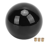 Majatou Acrylic Gear Shifter Knob 54mm Round Ball Gear Lever Head WearResistant with 3 Steel Adapters Replacement for WRX M12X1.25 Amp MT Cars (Black)