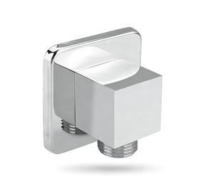 Majatou Majatou Square Wall Outlet Shower, Hand Shower Holder, Solid Brass Plated Decorative Square Manual Shower Outlet Elbow Angle Valve Concealed Wall Mounted