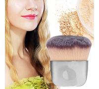 Majatou Mini Multifunctional Makeup Brush Portable Soft Hair Loose Powder Blush Brush Beauty Tool (Silver)