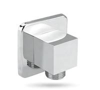 Majatou Shower Outlet Elbow, Square Wall Outlet Shower, Chrome Plated Brass Square Angle Valve G1/2 Thread, Squares Manual Showers, Outlet Elbow Angle Valve Concealed Wall Mounted