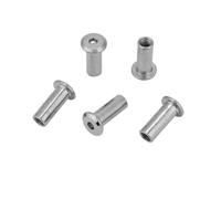 Majatou Sleeve Nut, M6/M8 Stainless Steel Flat Nuts Set, Round Head Sleeve Nuts, M6 M8 Socket Book Screws Sleeve Nuts Steel Plated, for Screwdriver. (M6*20(30pcs))