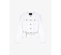 Maje Womens Blanc Adjustable Belt and Charm Tweed Jacket 14