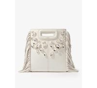 Maje Womens Blanc Diamanté-embellished Tassel-trim Leather Shoulder Bag 1 Size