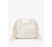 Maje Womens Blanc Miss M Embroidered Woven Shoulder Bag 1 Size