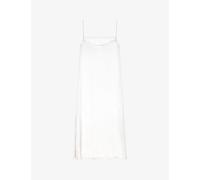 Maje Womens Blanc Rix Lace-trim Side-split Satin Midi Dress 14
