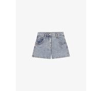 Maje Womens Bleus Diamanté-embellished High-rise Denim Shorts 8