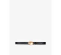 Maje Womens Maje Oval-Buckle Leather Belt Black 26