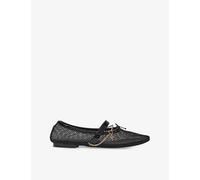 Maje Womens Noir / Gris Chain-embellished Mesh Ballet Flats Eur 40 7 Uk Women