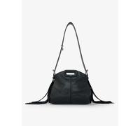 Maje Womens Noir / Gris Miss M Mini Leather Shoulder Bag 1 Size
