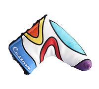 Majek Golf Retro Putter Blade Style Headcover. Limited Edition Vintage Leather Style, Psychedelic Colorful Groovy Custom Design