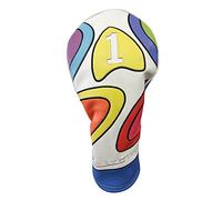 Majek Retro Golf Headcover Limited Edition Vintage Leather Style Psychedelic Colorful Groovy Custom Design 1 Driver Head Cover Fits 460cc Drivers
