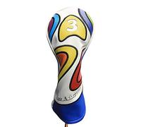 Majek Retro Golf Headcover Limited Edition Vintage Leather Style Psychedelic Colorful Groovy Custom Design #3 Fairway Wood Head Cover