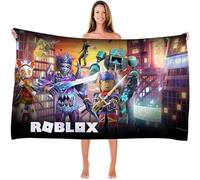 MAJEQZGY Bath Towel with 3D Print for Children, Pool Towel, Children's Bath Sheet, Ultra Soft, Super Absorbent, Durability, Beach, Bathroom, Face Towel, Teenagers (City)