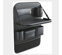 majesort Car Seat Organiser For VW Passat B8 Valiant Alltrack 2015-2025 | Foldable Tray Table, Leather Storage Bag,Seat Back Protector,Drink Bottle Holder,Touch Screen Tablet Pocket,Tissue Box Pouch
