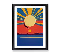 Majestic Abstract Sunset Framed Print | A2 Black Framed Wall Art | Ready to Hang | Abstract Landscape Picture | Living Room Bedroom Lounge Office
