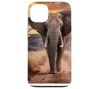 Majestic African Elephant Sunset, Wildlife Nature Art Case for iPhone 13