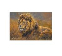 Majestic African Lion Aesthetic Animal Poster Paintings Wall Decor Canvas Wall Art for Living Room Bedroom Home Decor for Mens Women Framed Unframed 16x24inch(40x60cm)