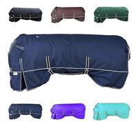 Majestic Ally 1200 D Ripstop Nylon Horse Turnout Blanket, Waterproof, Heavyweight, Rain and Weather Resistant for Fall, or Cold Winter Weather, 250 GSM (Navy, 74 - Inch)