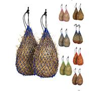 Majestic Ally 2 pcs Slow Feed 42” Hay Net for Horses, Strong Small 2x2” Holes, Nylon Rope Hanging, Adjustable Travel Feeder for Trailer and Stall, Simulates Grazing, Reduce Waste (Royal Blue)