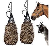 Majestic Ally 2 pcs Ultra Slow Feed 1.5"x1.5" Holes 40” Hay Net for Horses and livestocks (Black)