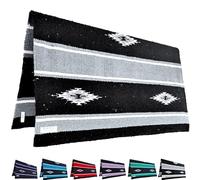 Majestic Ally 36"x 34" Navajo Design Acrylic Saddle Blanket -2.4 lbs (Gray and Black)