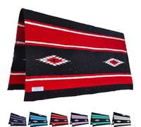 Majestic Ally 36"x 34" Navajo Design Acrylic Saddle Blanket -2.4 lbs (Red and Black)