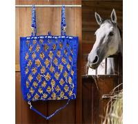Majestic Ally Double Side Open Slow Feeder Hay Bag - Diamond Shaped Obliquely Placed Webbing (Royal Blue)