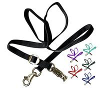 Majestic Ally Double Thick 36" to 72" Trailer Tie for Horse Haulage, Cross tie with Adjustable Buckle, Panic Snap and Bull Snap - 1" Wide by 36" to 72" Long (Black)