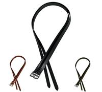 Majestic Ally Genuine Leather English Stirrup Leathers, Ideal for Schooling and Daily use (Pack of 2) (Black, 48 Inch)