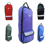 Majestic Ally Halter Bridle Carry Bag - Reflective, Padded with Front Large Pocket Tack Carry Bag to Keep Horse Tack Clean and Safe (Purple)