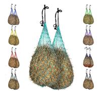 Majestic Ally Hay Net, Set of 2, Length - 54”, Holes 3"x3" for Horses (Turquoise)