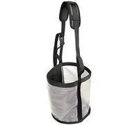Majestic Ally Horse Feed Bag, Heavy Duty Nylon Mesh Grain Feed Bag, Adjustable Strap with Durable Snap and Elastic Straps, Comfort Neck Pad and Nose Pad- Large (Draft, Beige)
