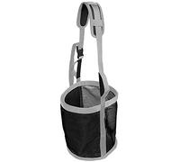 Majestic Ally Horse Feed Bag, Heavy Duty Nylon Mesh Grain Feed Bag, Adjustable Strap with Durable Snap and Elastic Straps, Comfort Neck Pad and Nose Pad- Large (Black)