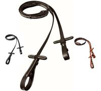 Majestic Ally Horse Reins, Full Size, English Riding, Multiple Styles and Colors (Leather Rubber Grip Reins, Brown, Full)